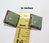 Jade earrings green STERLING SILVER 925