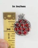 Big Pomegranate pendant Sterling Silver 925 with red zircon stones