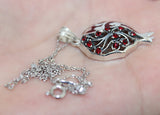 Pomegranate red stone STERLING SILVER 925 red
