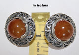 Honey carnelian SET earrings and ring STERLING SILVER 925