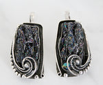Earrings Natural silicon stone druzy jewelry STERLING SILVER 925
