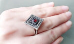 Earrings Lab Garnet stone SILVER 925