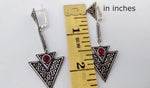 Earrings Lab Garnet stone SILVER 925