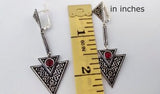 Earrings Lab Garnet stone SILVER 925