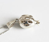 Pomegranate Pendant STERLING SILVER 925 zircon