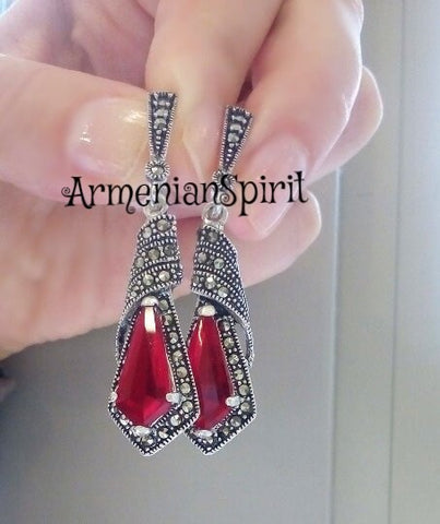 Earrings long SILVER 925 lab topaz