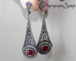 Silver 925 Ring Garnet stone bohemian Boho red ring jewelry