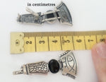 Fish jewelry Silver 925 earrings with black onyx women