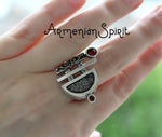 Earrings Garnet gem stone SILVER STERLING 925 Ethnic jewels