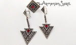 Earrings Lab Garnet stone SILVER 925