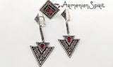 Earrings Lab Garnet stone SILVER 925