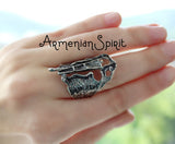 Gothic ring  SILVER 925 Black unusual jewelry goth ring gothic style