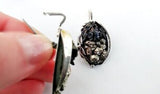 Natural silicon and pirit druzy EARRINGS SILVER 925