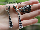 Gothic earrings unusual SILVER 925 Black jewelry goth earring gothic