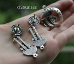 Earrings Garnet gem stone SILVER STERLING 925 Ethnic jewels