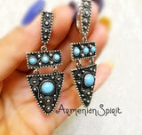 Goth jewelry women Earrings and ring adjustable STERLING SILVER 925