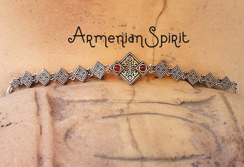 Garnet bracelet Armenian jewelry Sterling SILVER 925 Ethnic bracelets