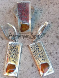 Tree earrings jewelry SILVER 925 lab citrine