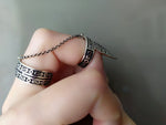 Double ring black SILVER 925 white zircons