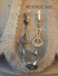 Garnet Very long Earrings Bohemian STERLING SILVER 925 garnet jewelry