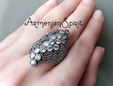 Silver 925 ring earrings SILVER 925 White zircon