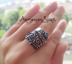 Blue turquoise Women Earrings Sterling SILVER 925