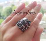 Blue turquoise Women Earrings Sterling SILVER 925