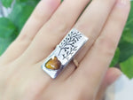 Tree earrings jewelry SILVER 925 lab citrine