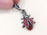 Ladybird charm insect ladybug necklace Tiny pendant bug jewelry girl SILVER 925