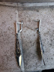Silver 925 Unusual Long earrings and snake ring