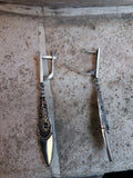 Silver 925 Unusual Long earrings and snake ring