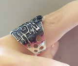 Goth jewelry Black Earrings women Sterling SILVER 925 black