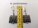 Blue turquoise Women Earrings Sterling SILVER 925