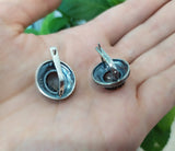 Earrings Silver 925 Gray topaz Vintage grey