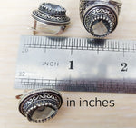 Earrings Silver 925 Gray topaz Vintage grey