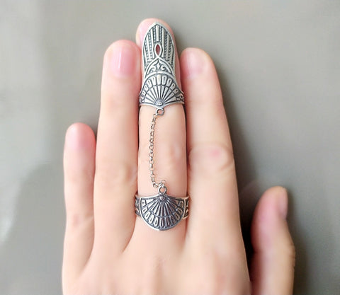 Armored ring sterling silver 925
