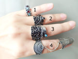 Gothic double rings SILVER 925