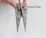 Celtic earrings long  STERLING SILVER 925