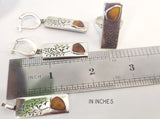 Tree earrings jewelry SILVER 925 lab citrine