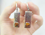 Tree earrings jewelry SILVER 925 lab citrine