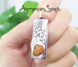 Tree earrings jewelry SILVER 925 lab citrine