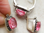 Tiny ring pink Marcasite 925 Silver Small jewelry