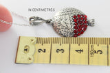 Pomegranate pendant STERLING SILVER 925 zirconia stones