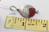 Pomegranate pendant STERLING SILVER 925 zirconia stones