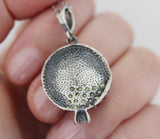 Pomegranate pendant STERLING SILVER 925 zirconia stones