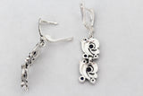 Navy Blue stones earrings Dangle SILVER 925