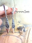 Silver 925 Unusual Long earrings and snake ring