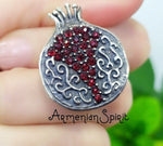 Big Pomegranate pendant red zircon STERLING SILVER 925