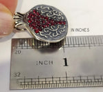 Big Pomegranate pendant red zircon STERLING SILVER 925