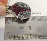 Big Pomegranate pendant red zircon STERLING SILVER 925